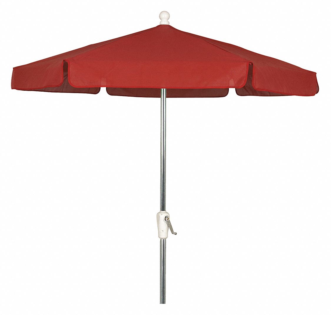 Garden Umbrella Crank Ba Red 7.5 ft.