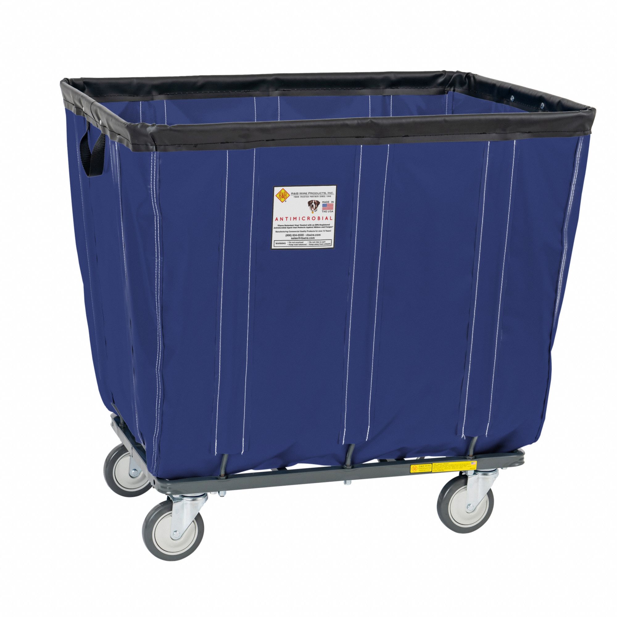Antimicrobial Permanent Vinyl Liner Basket Truck: 600 lb Load Capacity