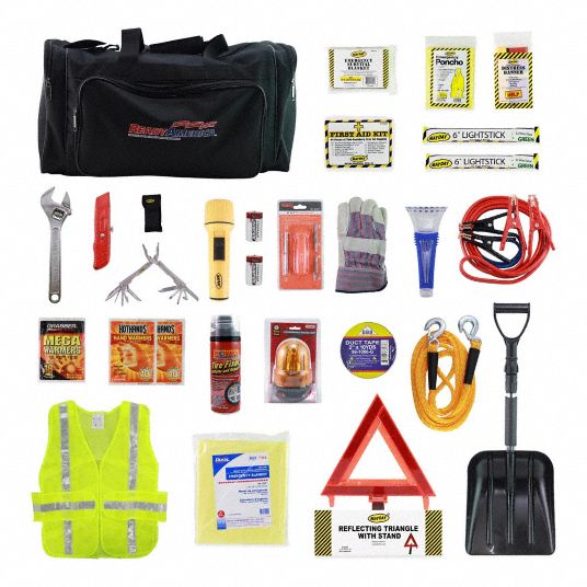 Roadside Emergency Kit, 28 Pieces, Auto Deluxe Emergency Response Kit ...