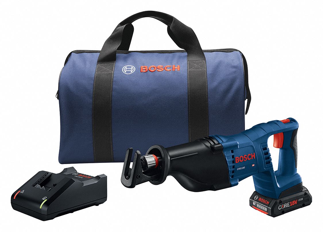Reciprocating Saw Kit: 1 Battery, 1 Charger, 1 1/8 in Stroke Lg, 2, 400 Max. Strokes per Minute