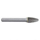 CARBIDE BURR CYLINDER, TREE SHAPE, SF-5 FAST REMOVAL, 1/2 X 1 X 1/4 IN SHANK,