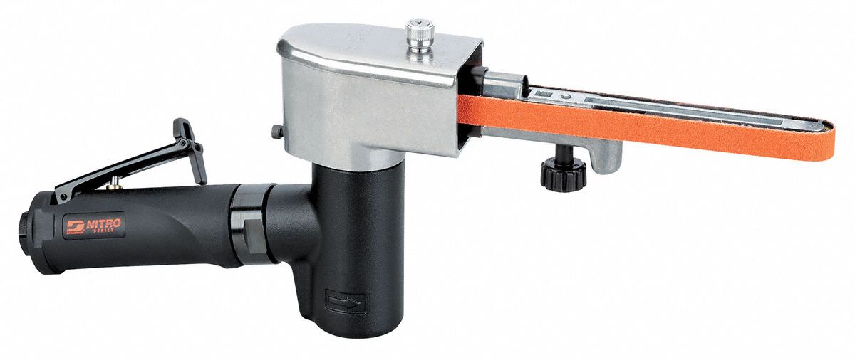 Air Belt Sander: 1/2 in Belt Wd, 18 in Belt Lg, Pivoting Arm, Light Duty, 0.5 hp, 22 cfm