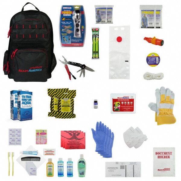Survival Kit: 42 Components, Backpack, 2 People Served