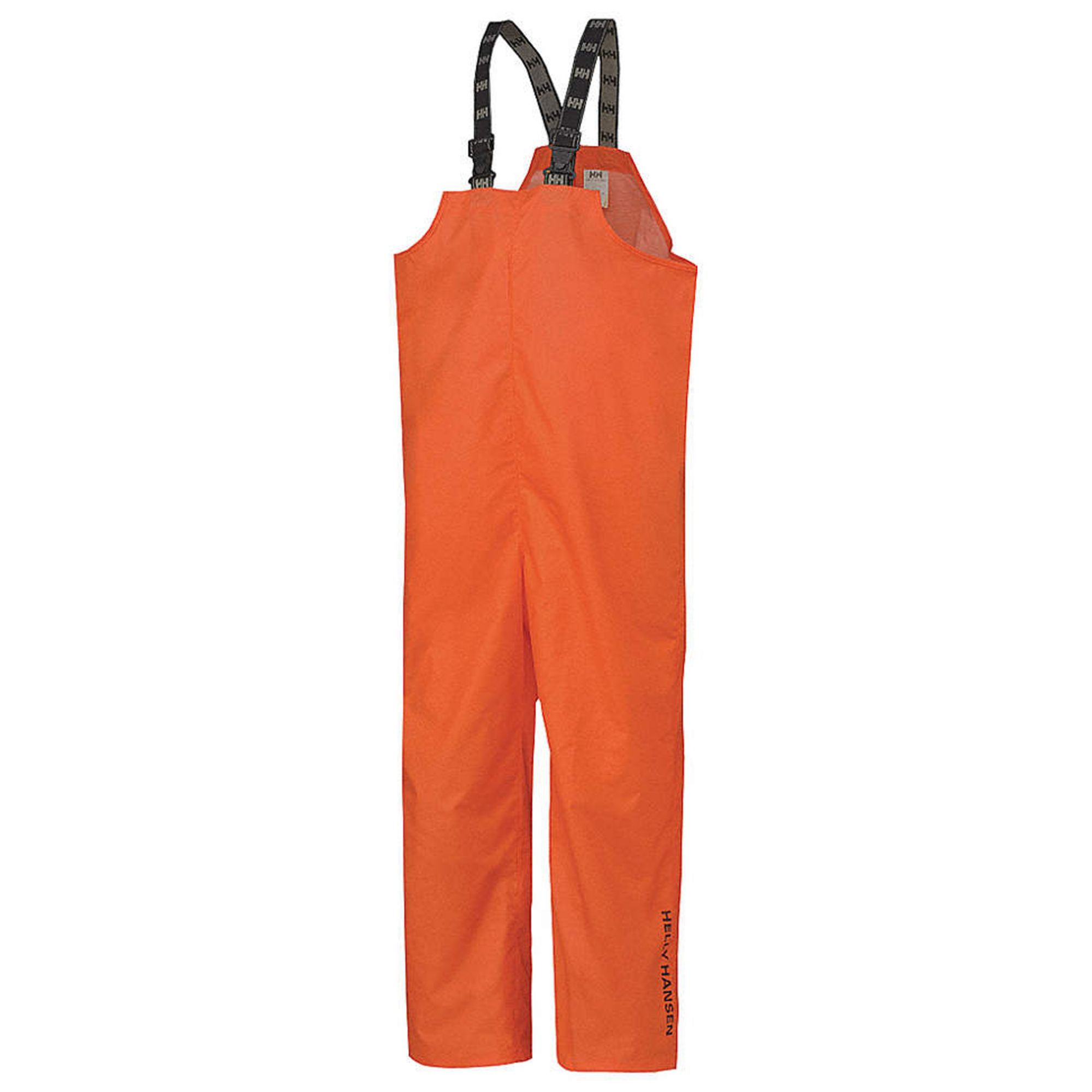 MANDAL RAIN BIB OVERALLS, POLYESTER, L, ORANGE, 32 X 34, PULL ON