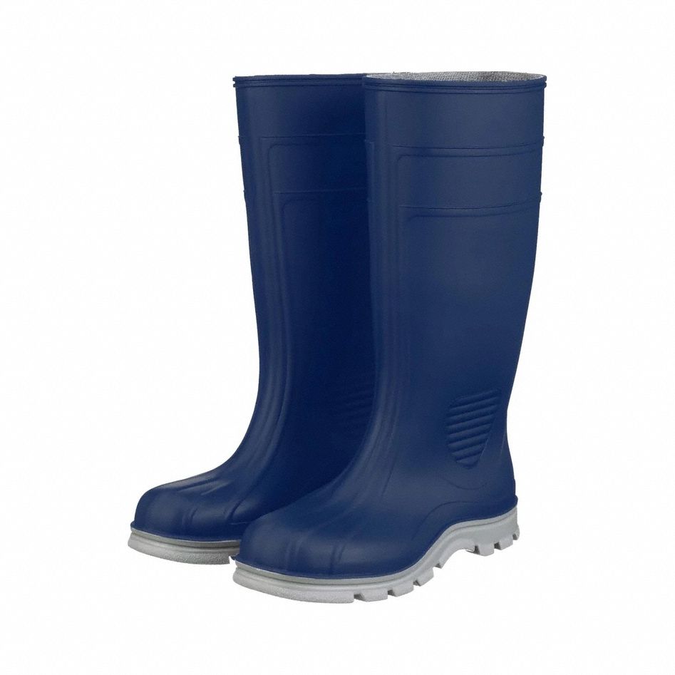 Rubber Boot: 4 Size, Knee Footwear, Steel, Blue, PVC, PVC