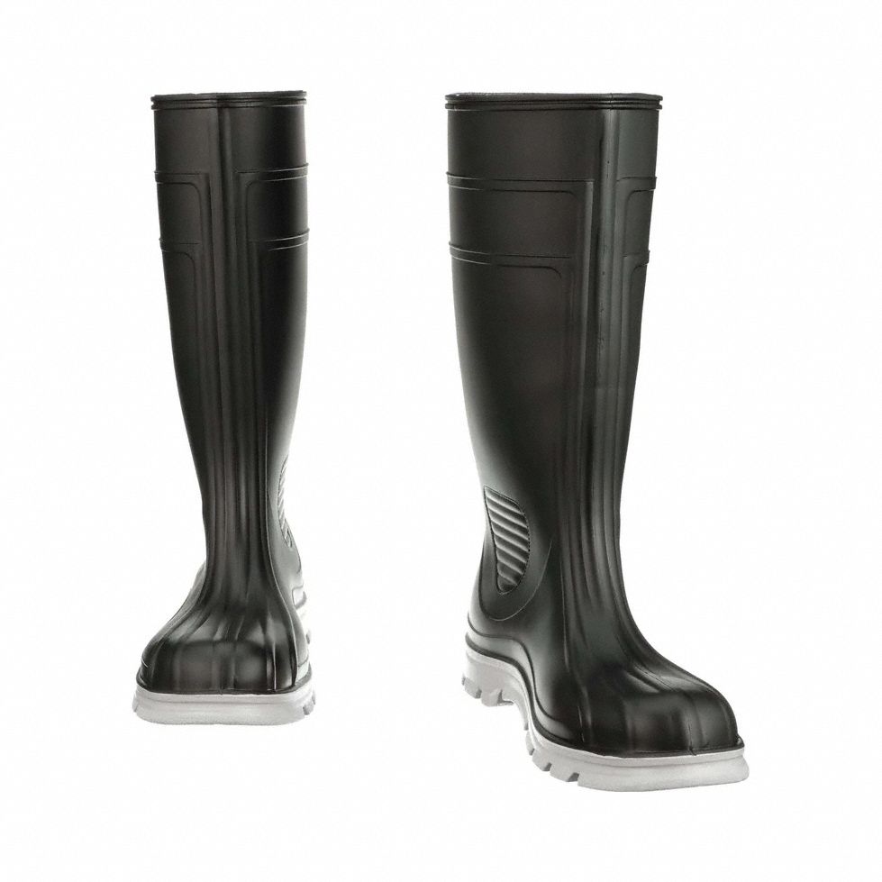 Rubber Boot: 10 Size, Knee Footwear, Steel, Black, PVC, PVC