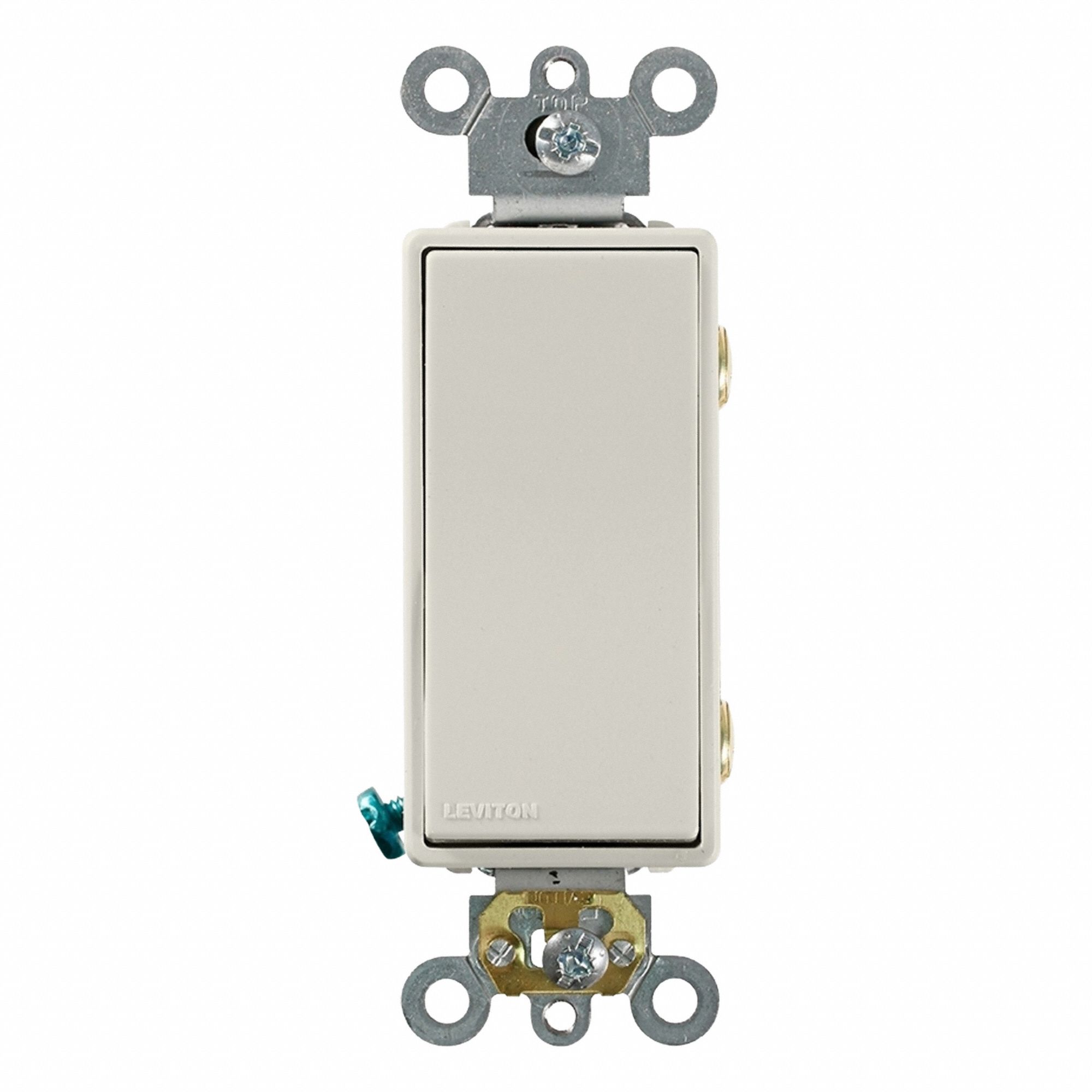 AC Quiet Switch: Rocker Switch, Double Pole, Light Almond, 20 A, 120/277V AC, Screw Terminals
