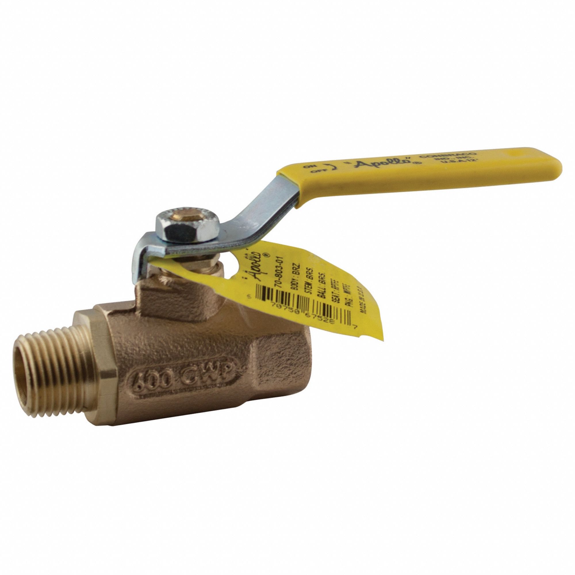 SOUPAPE MANUELLE BILLE 2 VOIES,NPT,BRONZ
