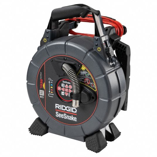 RIDGID CAMERA REEL, PIPE INSPECTION, SS/SAPPHIRE, 25X14X17 IN, 100 FT, 1½  TO 6 IN, 25 MM DIA - Pipe Inspection Equipment - RDG48093