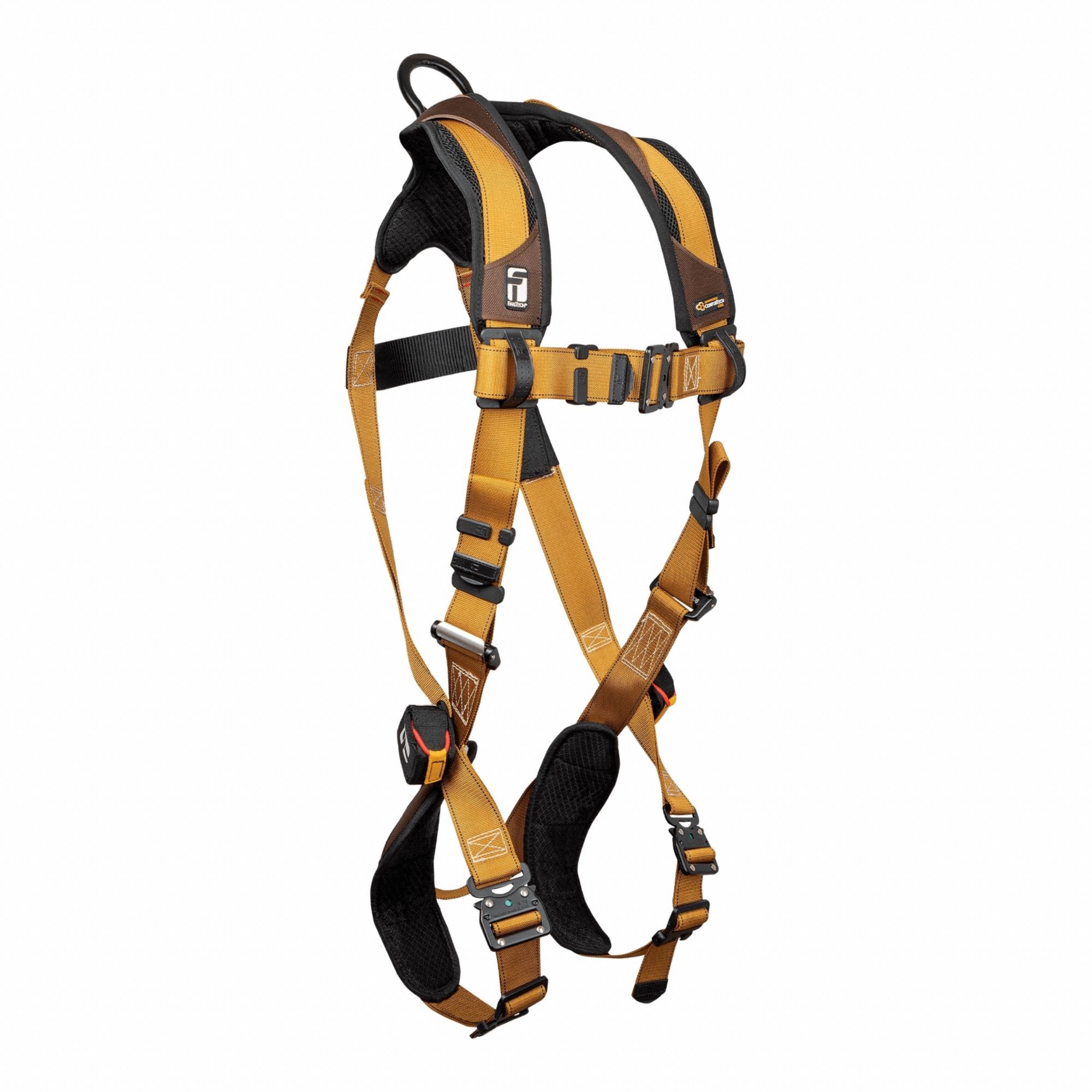 Full Body Harness: Vest Harness, Quick-Connect / Quick-Connect, Cam, L, Padded, Aluminum
