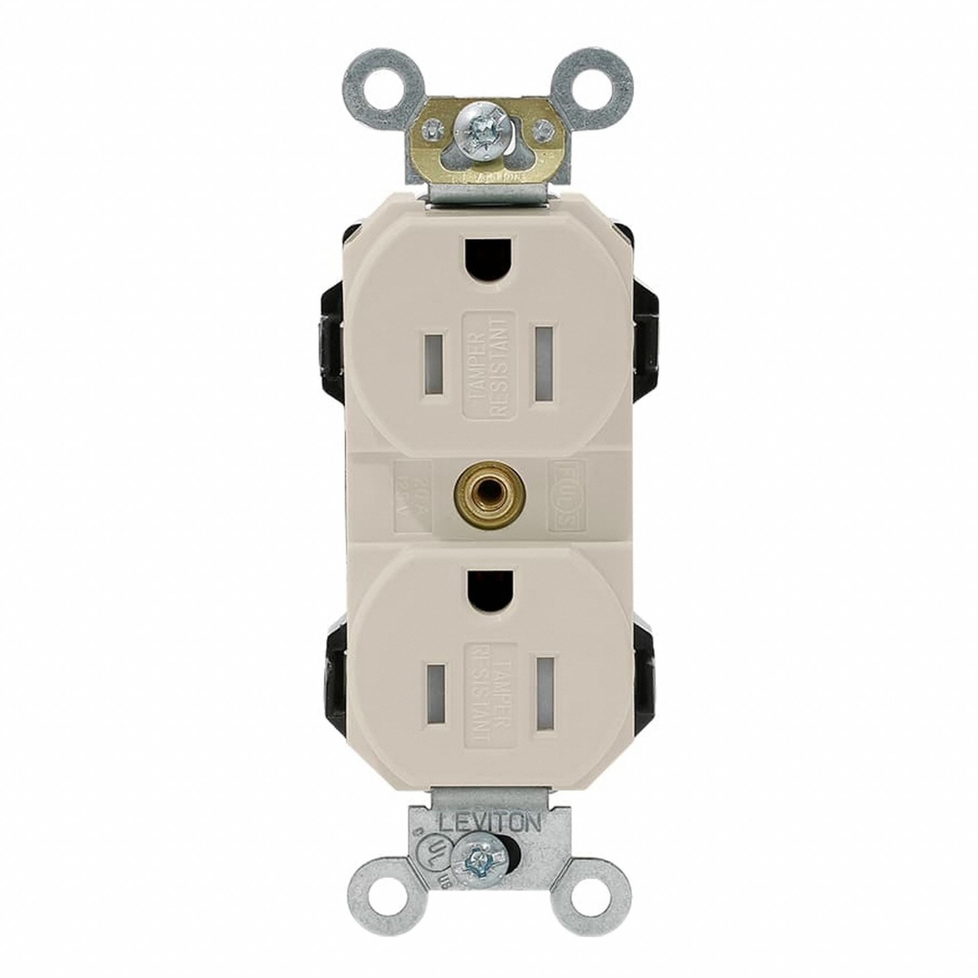 Lev-Lok Rec 15A 125V TR LtAl