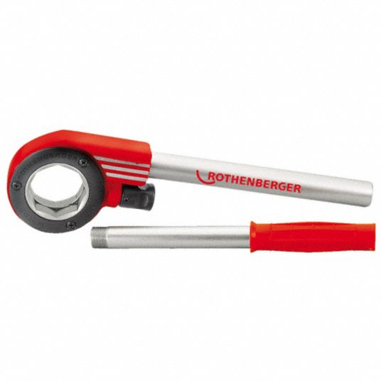 ROTHENBERGER Ratchet Handle: Pipe Threading, Super Cut, 1 1/4 in Compatible  Min Pipe Size