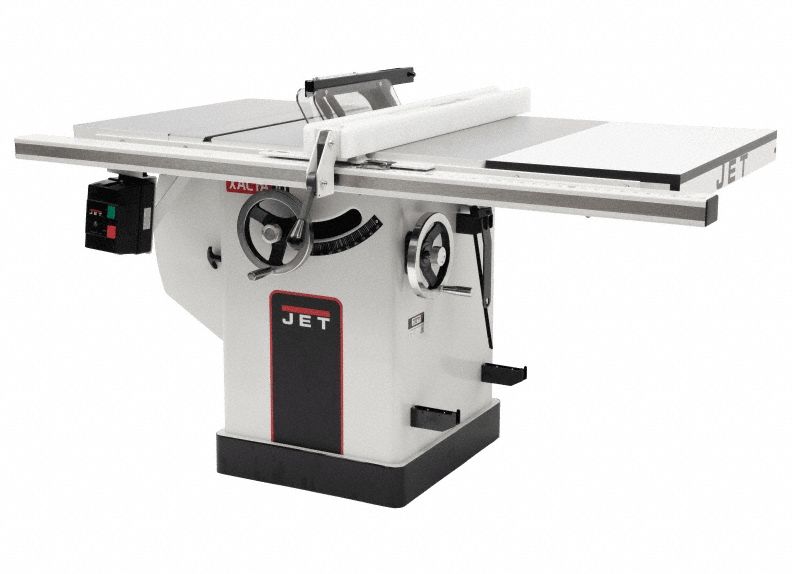 Table Saw: 230 V AC Volt, 14.5 A Current, 10 in Blade Dia., 30 in Max. Cut Wd Right of Blade