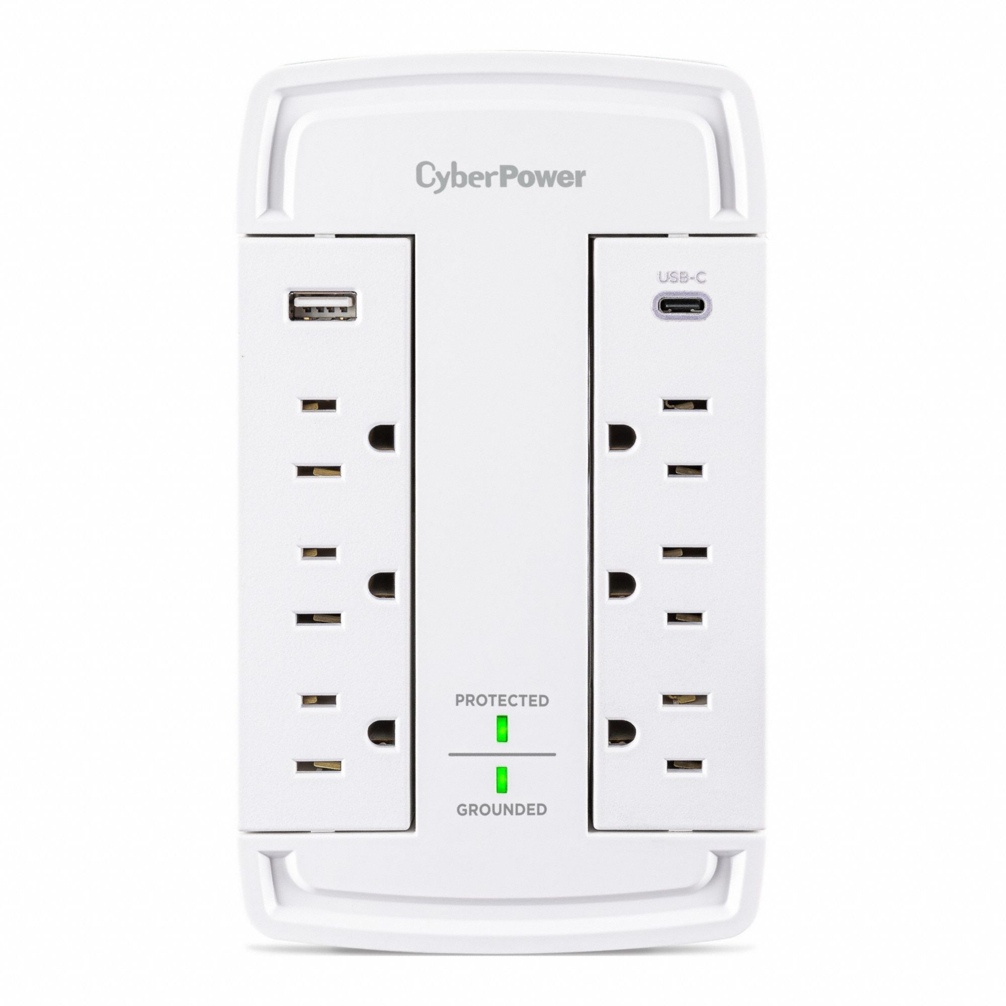 CYBER POWER, 6 Outlets, 15 A Current, Outlet Strip - 402LD7|P6WSUC15 ...