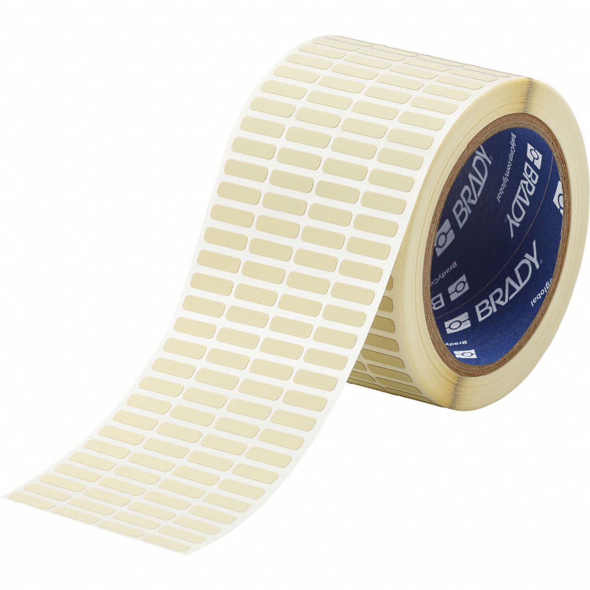 Pre-Cut Label Stock Roll: 13/64 in x 21/32 in, 2 61/64 in x 13/64 in, Polyimide, Permanent Adhesive