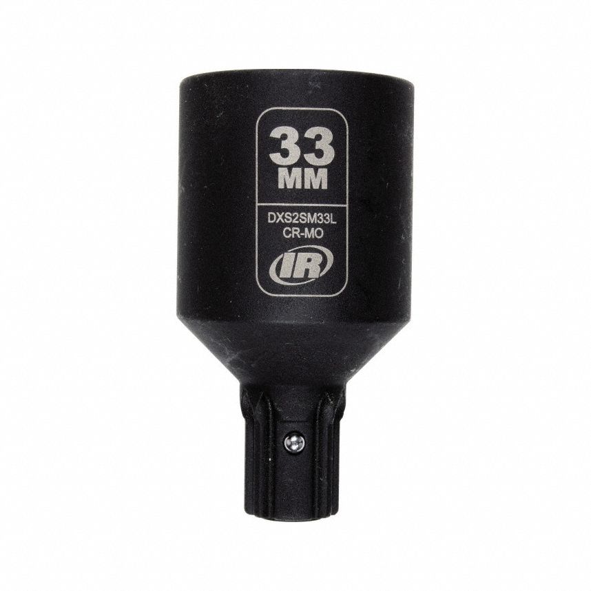 Impact Socket: Metric, 33 mm Socket Size, 6-Point, Deep, 2 61/64 in Overall Lg