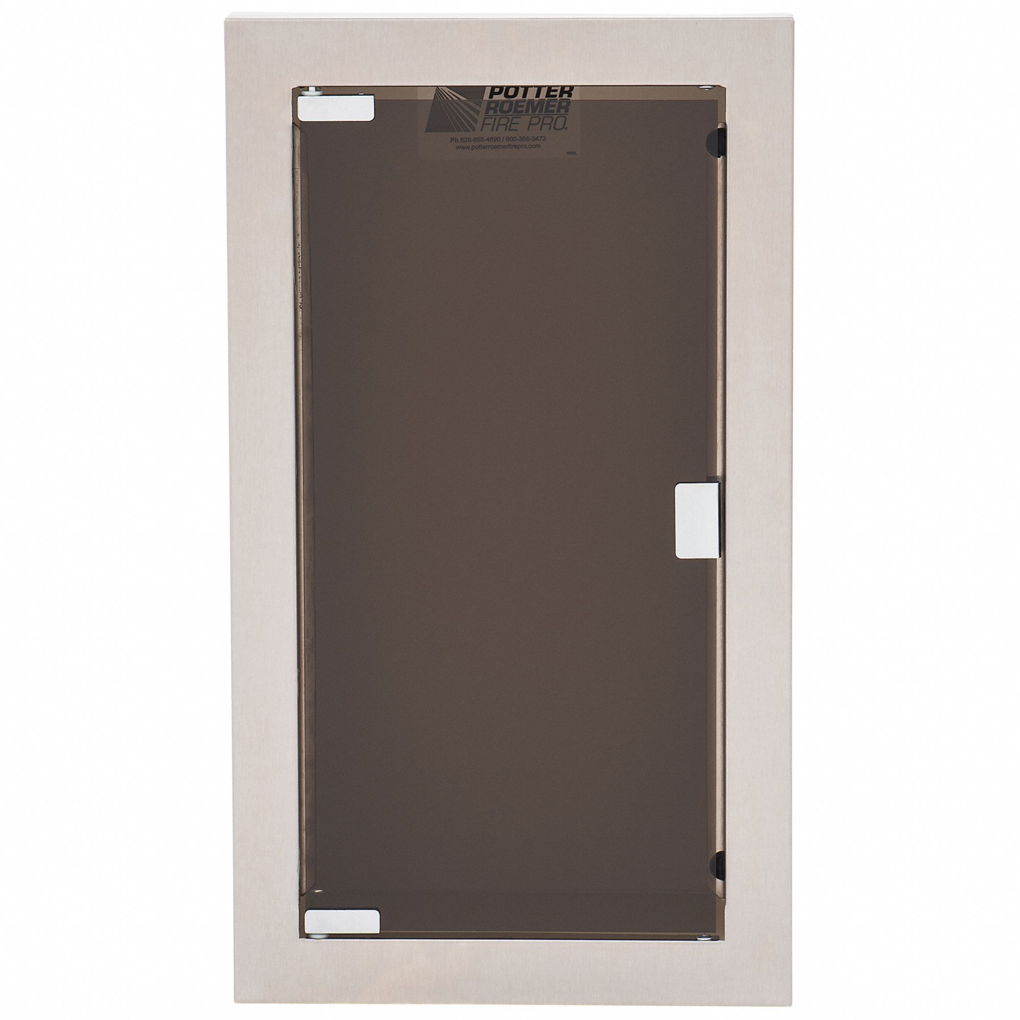 Fire Extinguisher Cabinet: Semi Recessed Mounting, 5 lb Capacity, Stainless Steel, Acrylic