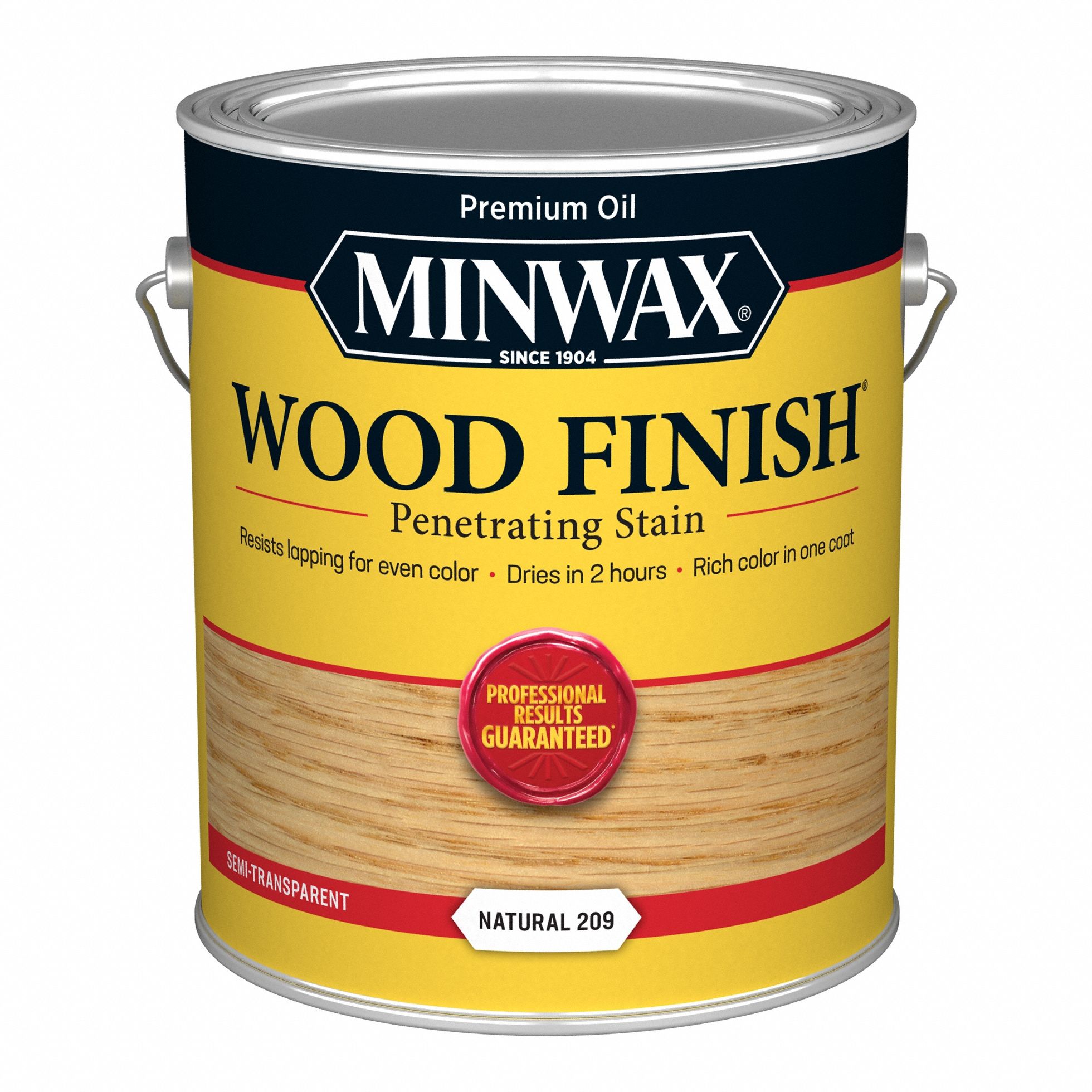 Wood Stain: Wood Stain, Interior, Oil, 1 gal Container Size, Wood, Natural, Semi-Transparent