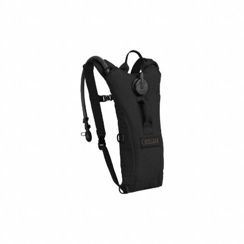 Hydration Pack: Black, 2 L Fluid Capacity, 16 1/4 in Overall Lg, 7 in Overall Wd