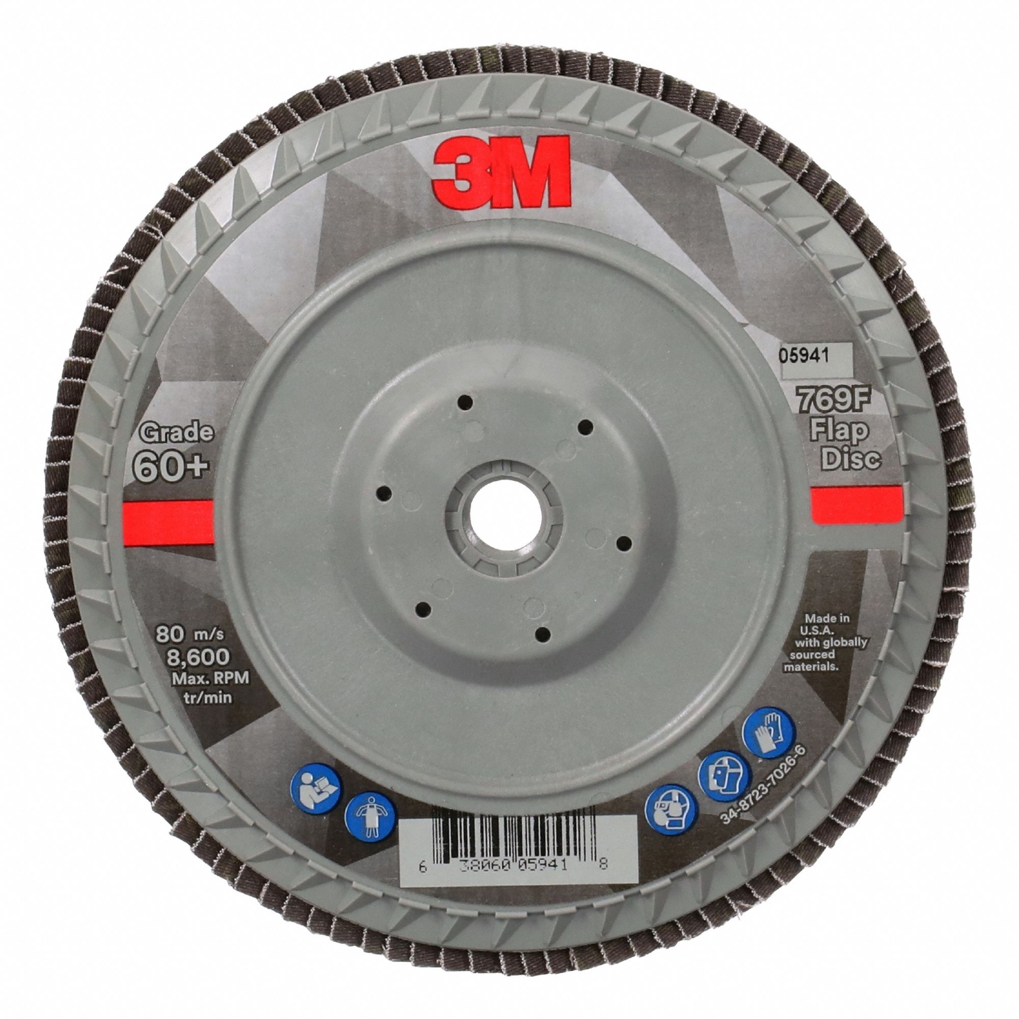 Flap Disc 7 in Dia 5/8 in Arbor 60 Grit