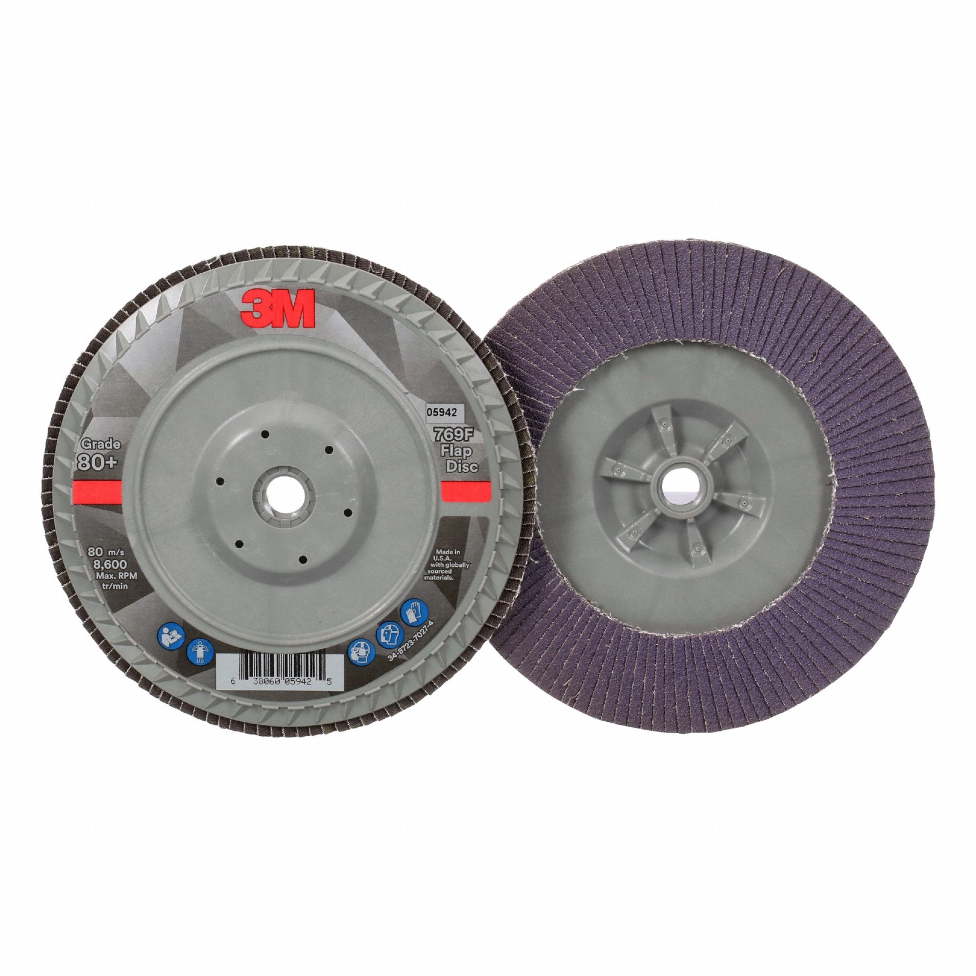 Flap Disc 7 in Dia 5/8 in Arbor 80 Grit