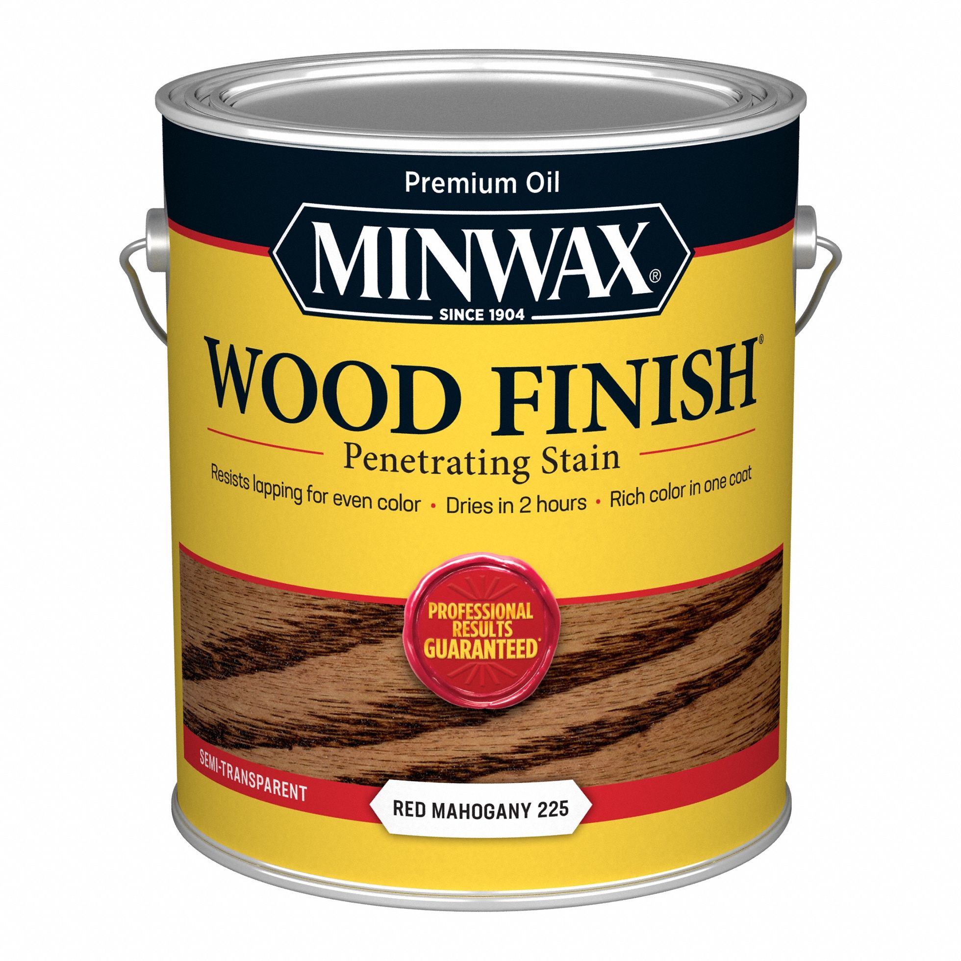 Wood Stain: Wood Stain, Interior, Oil, 1 gal Container Size, Wood, Red Mahogany, Wood Finish