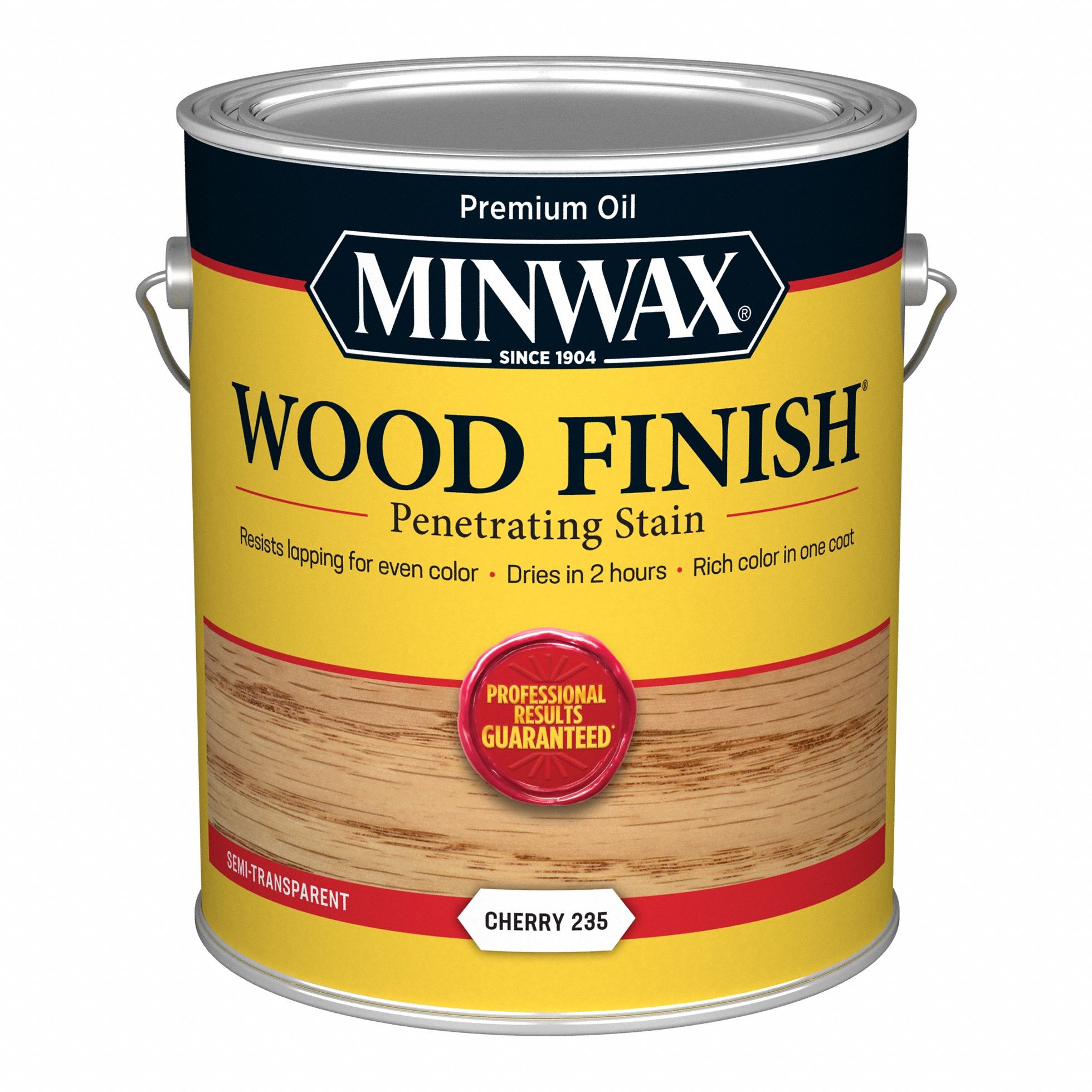 Wood Stain: Wood Stain, Interior, Oil, 1 gal Container Size, Wood, Cherry, Semi-Transparent