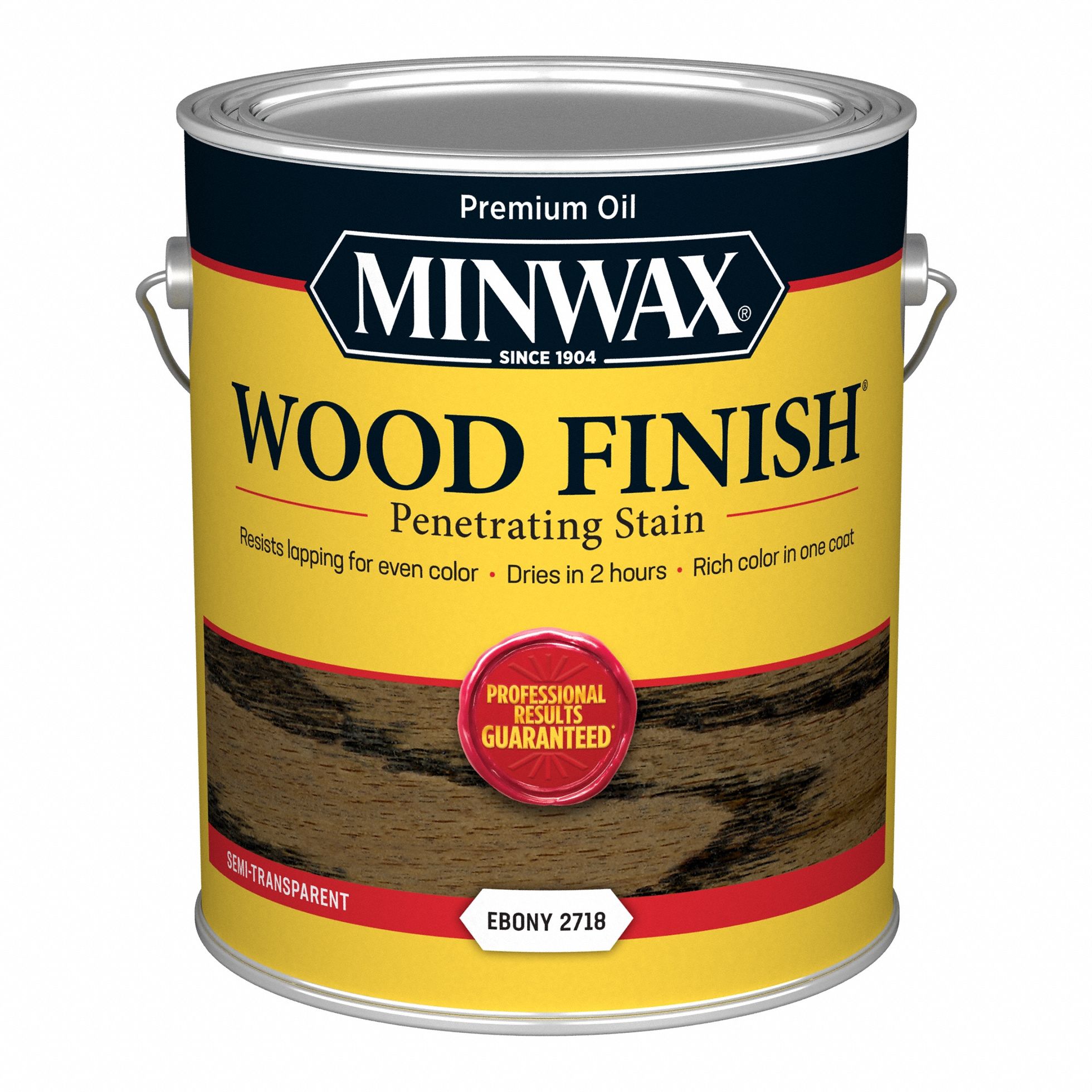 Wood Stain: Wood Stain, Interior, Oil, 1 gal Container Size, Wood, Ebony, Semi-Transparent