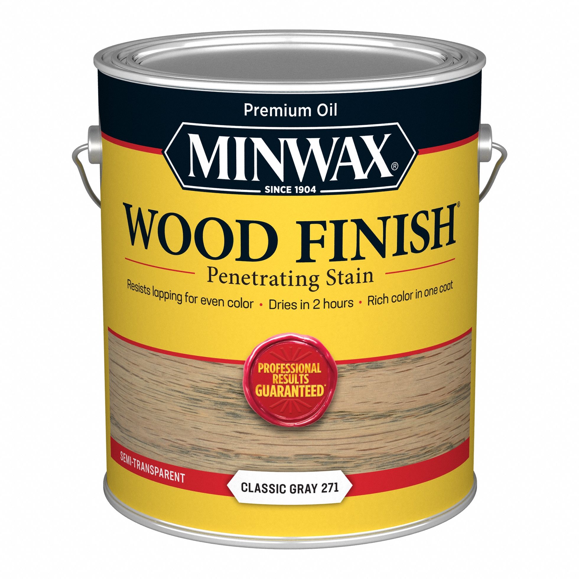 Wood Stain: Wood Stain, Interior, Oil, 1 gal Container Size, Wood, Classic Gray, Wood Finish