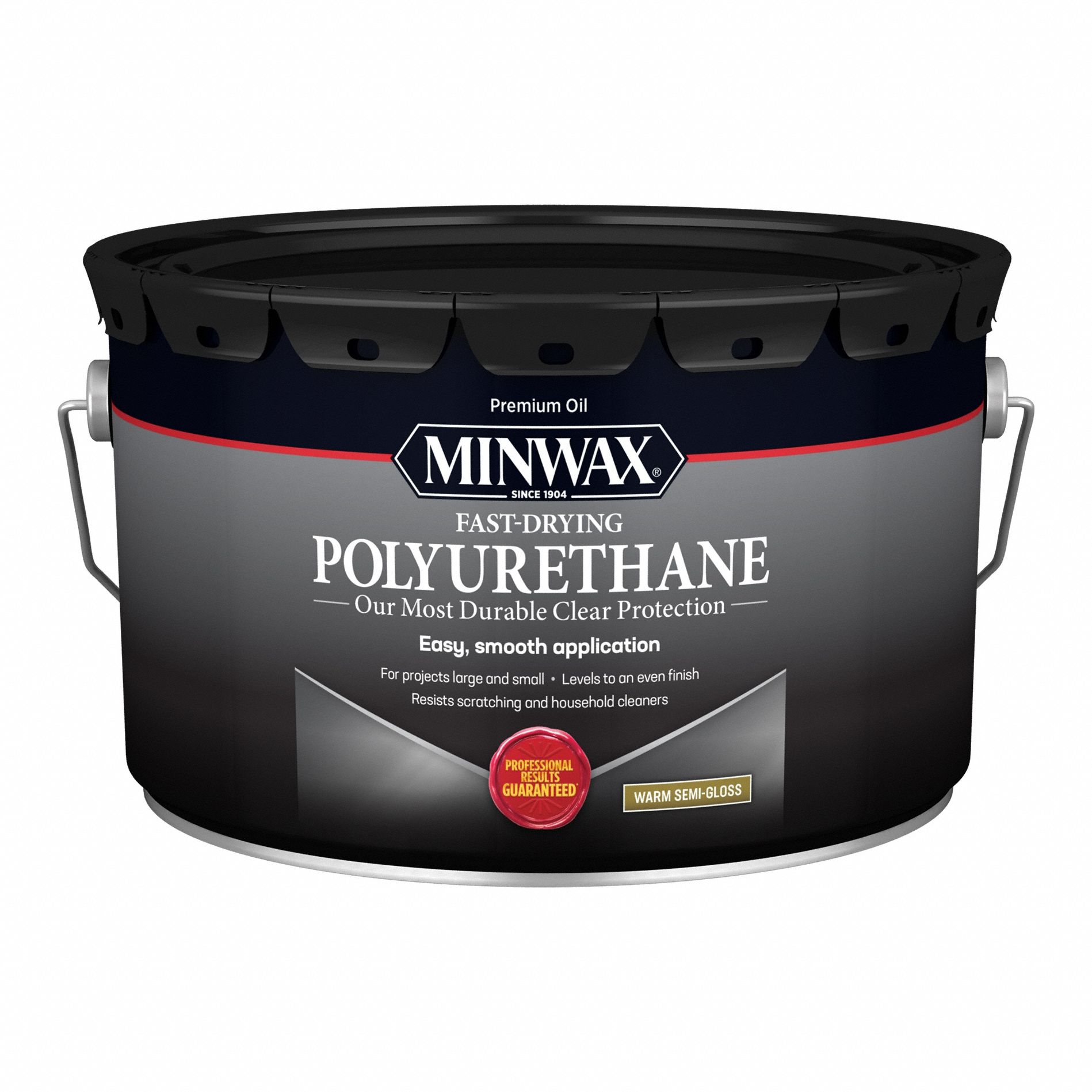 Finish: Varnish, Interior, Oil, 2.5 gal Container Size, Wood, Semi-Gloss, Clear, Clear