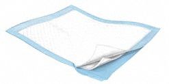 Disposable Underpad: Light, Spun Bound Non-Woven Topsheet, Blue, 24 in Overall Wd, 300 PK