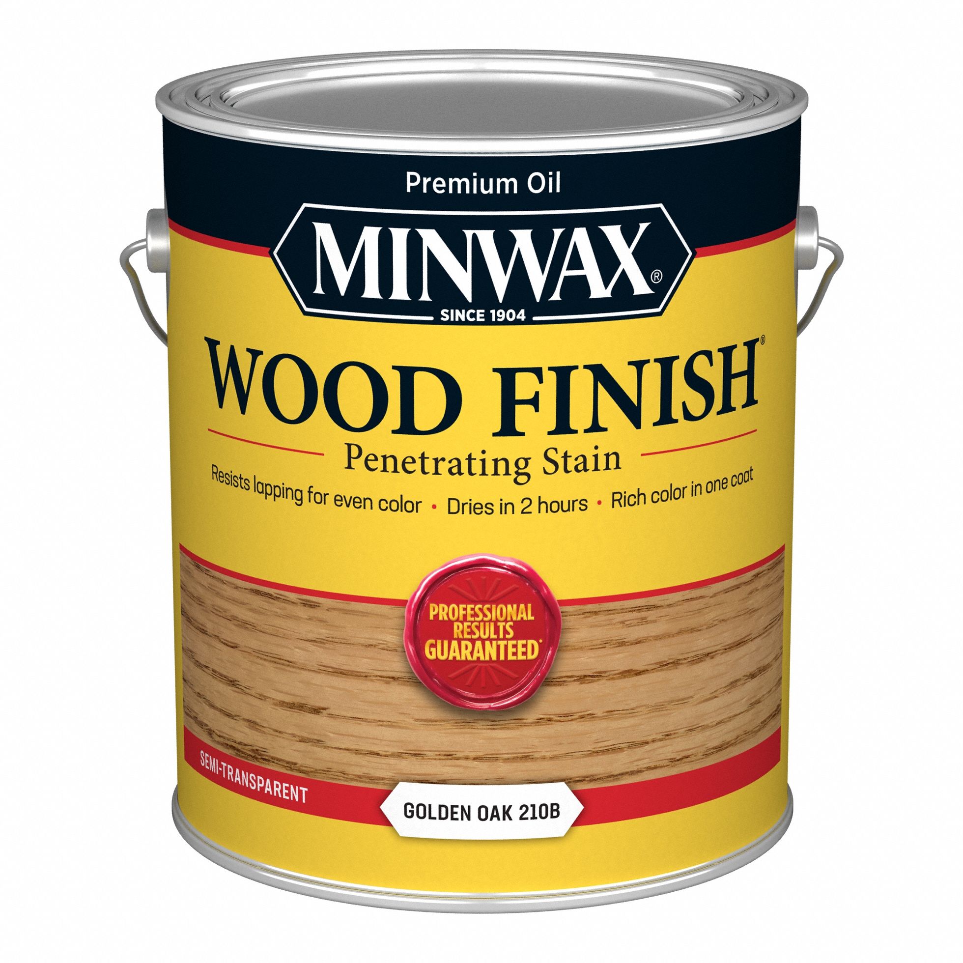 Wood Stain: Wood Stain, Interior, Oil, 1 gal Container Size, Wood, Golden Oak, Minwax