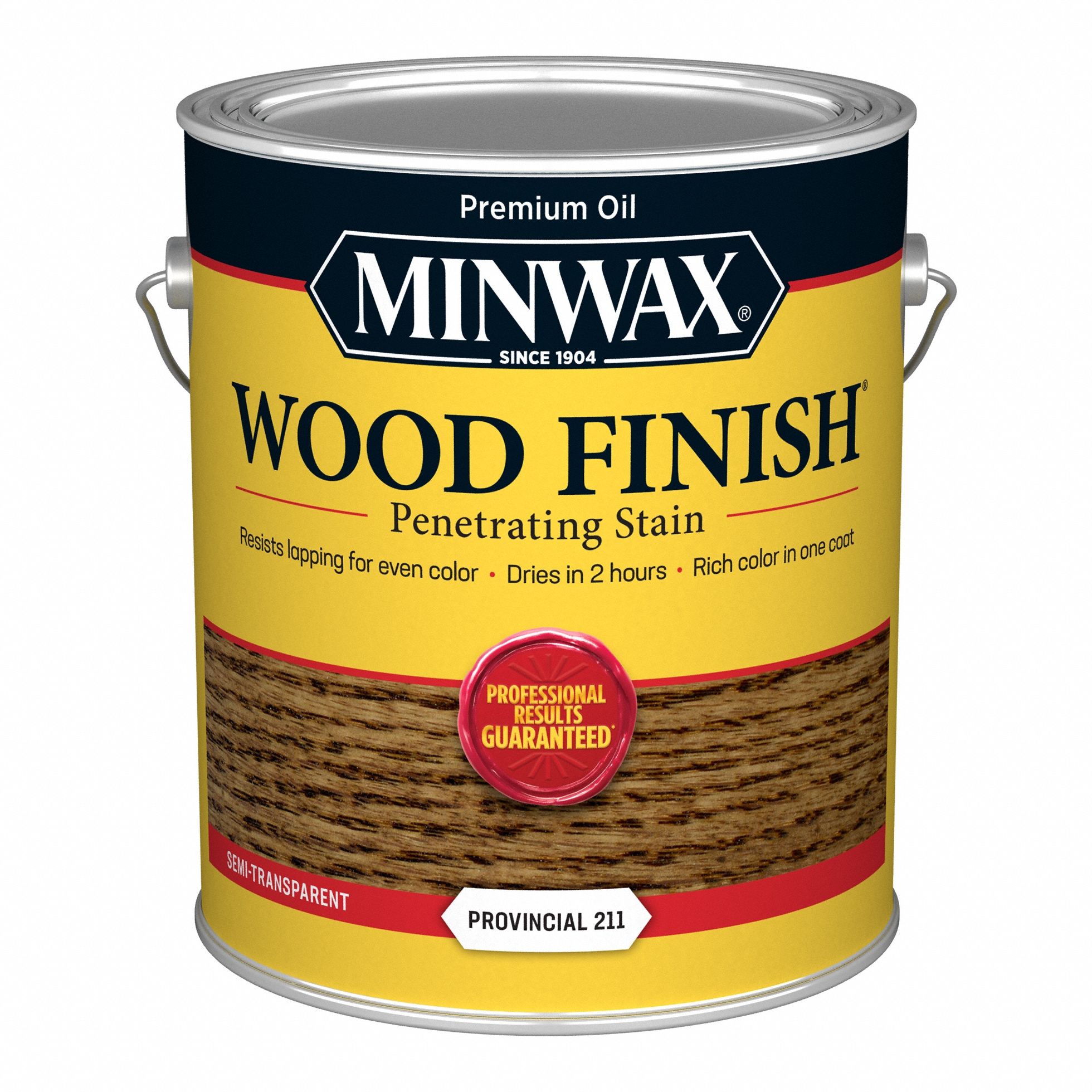 Wood Stain: Wood Stain, Interior, Oil, 1 gal Container Size, Wood, Provincial, Minwax