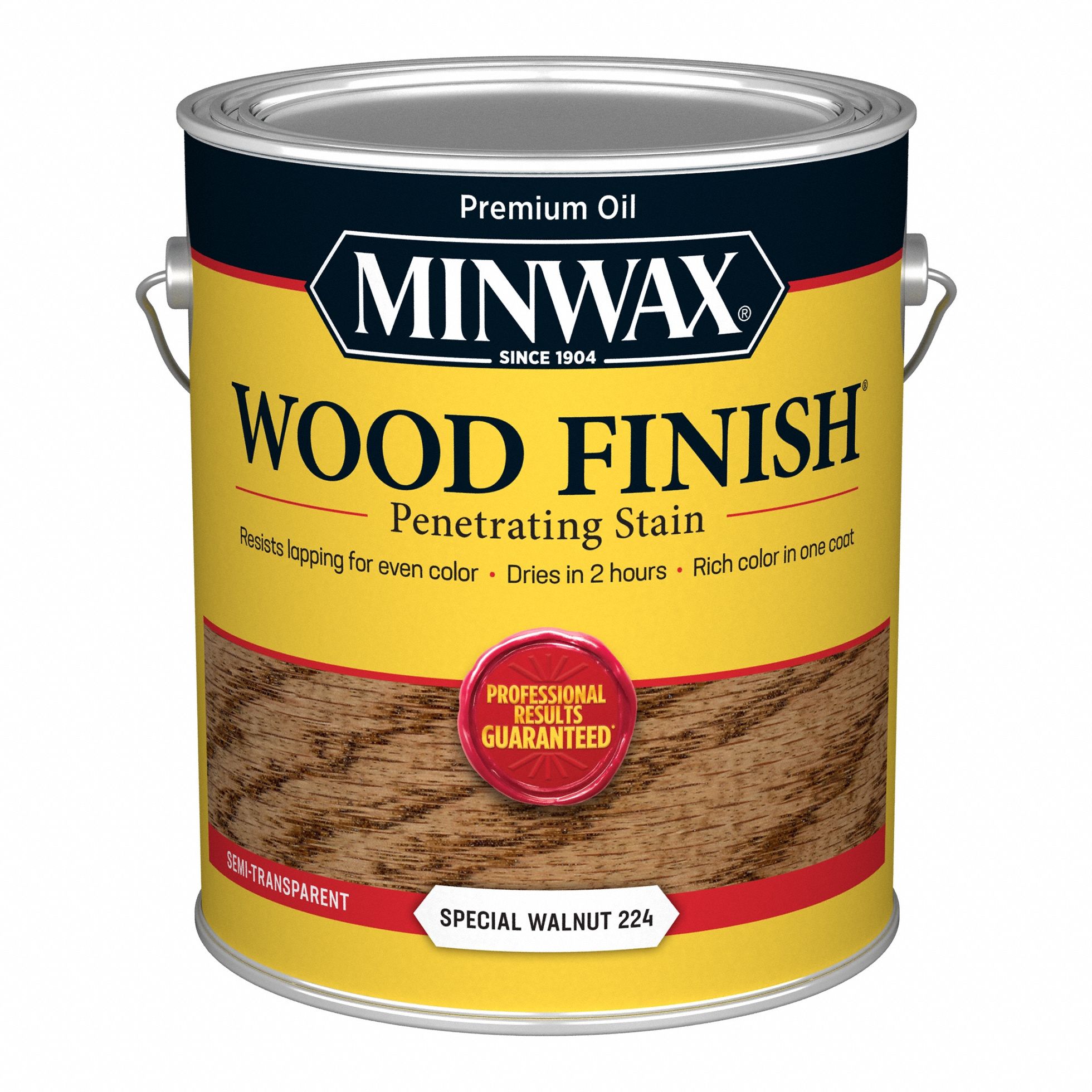 Wood Stain: Wood Stain, Interior, Oil, 1 gal Container Size, Wood, Special Walnut, Minwax