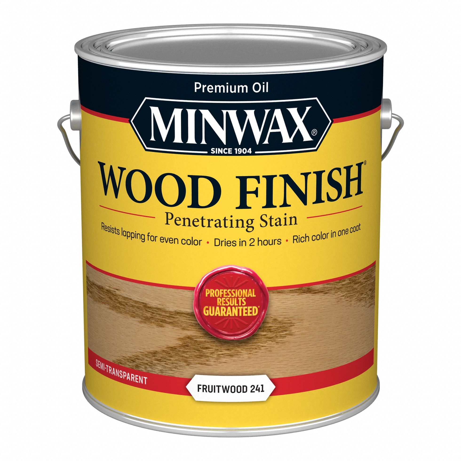 Wood Stain: Wood Stain, Interior, Oil, 1 gal Container Size, Wood, Fruitwood, Minwax