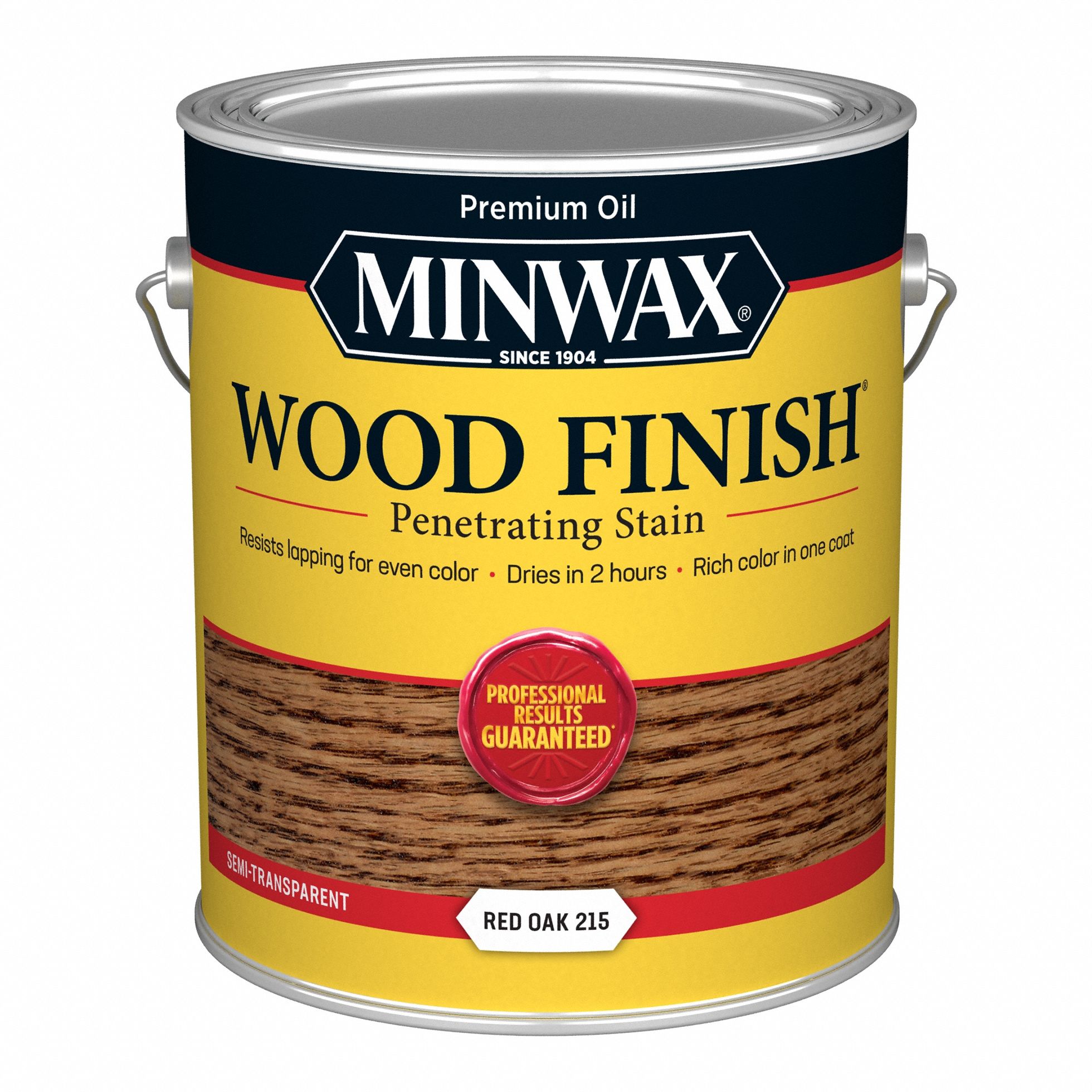 Wood Stain: Wood Stain, Interior, Oil, 1 gal Container Size, Wood, Red Oak, Semi-Transparent