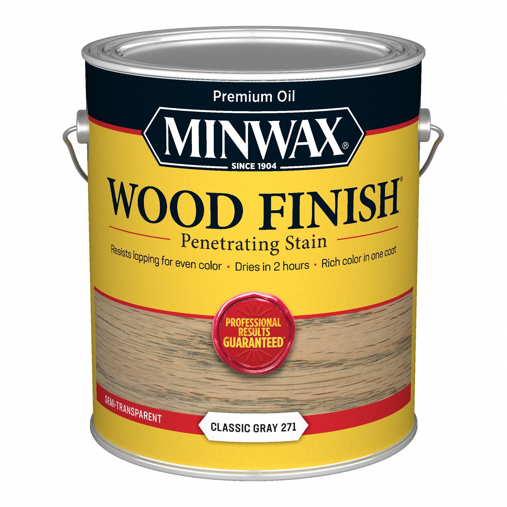 Wood Stain: Wood Stain, Interior, Oil, 1 gal Container Size, Wood, Classic Gray, Minwax