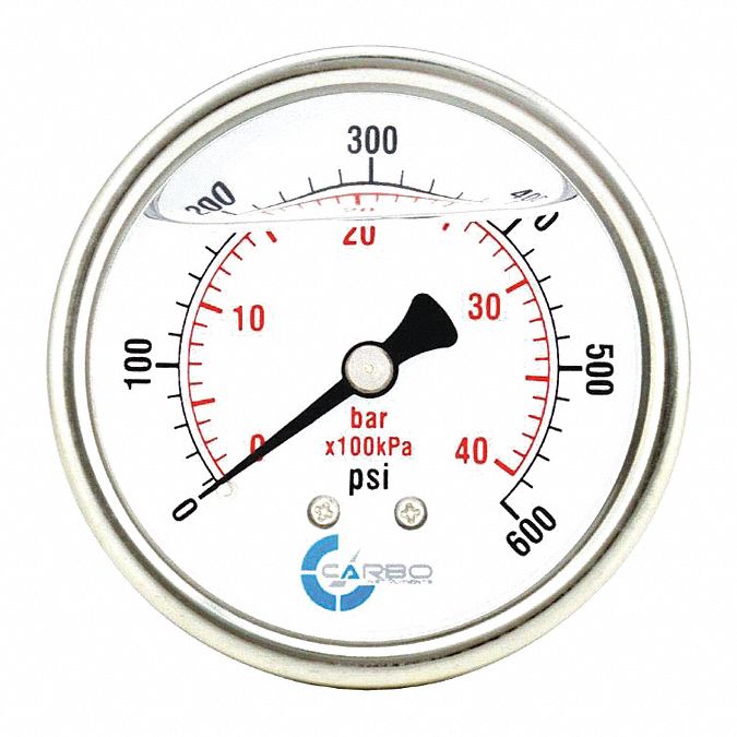 Pressure Gauge, Liquid Filled, 2 1/2", 60
