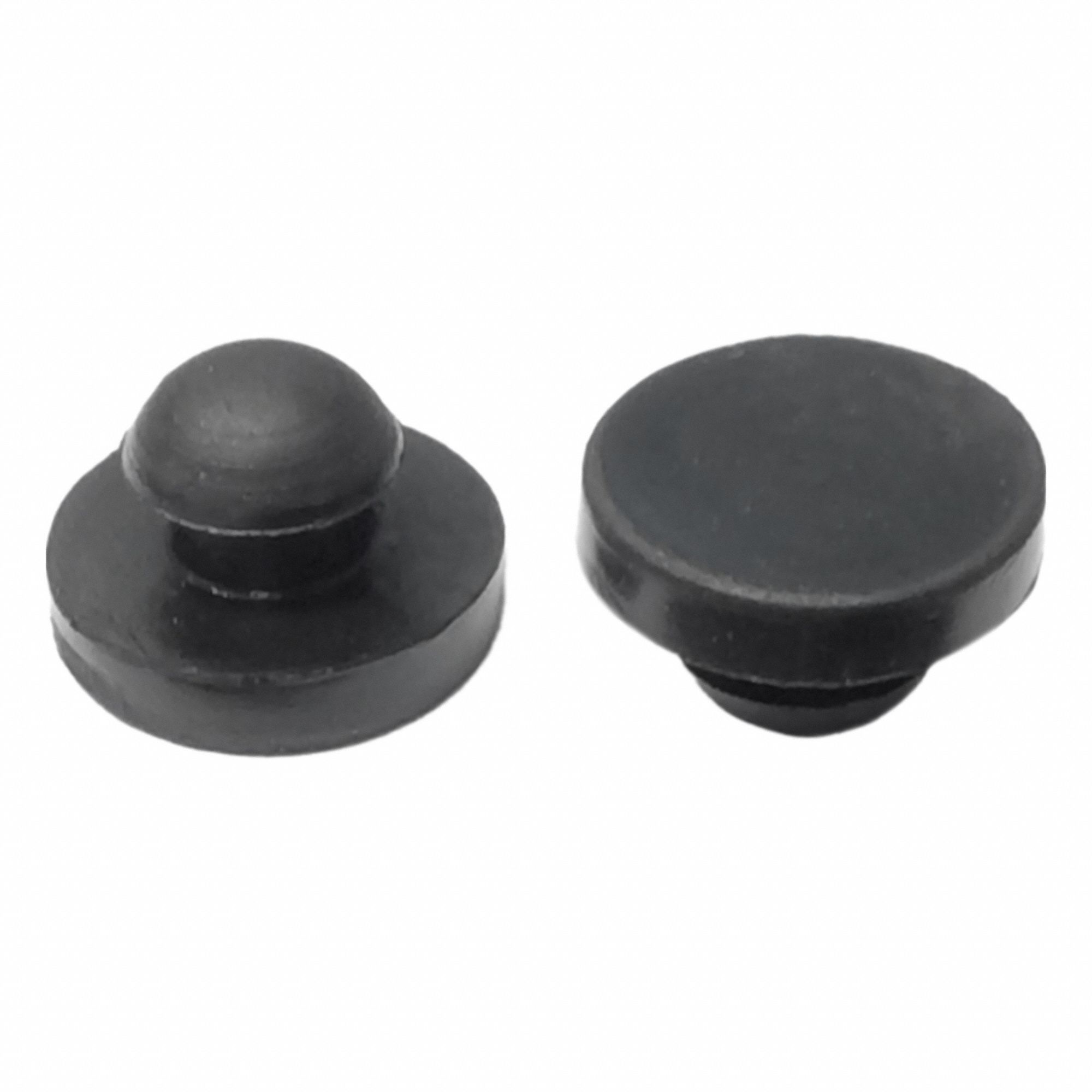 Bumper Door Stop: Door - Mounted, 3/8 in Wd, 3/8 in Overall Ht, Black