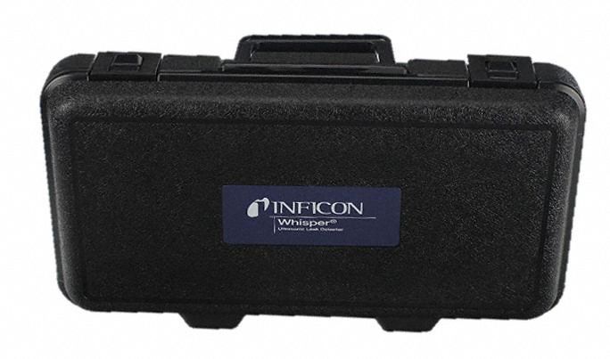 CARRYING CASE, PLASTIC, BLACK, WHISPER ULTRASONIC DETECTOR, 4 IN H, 9 IN W