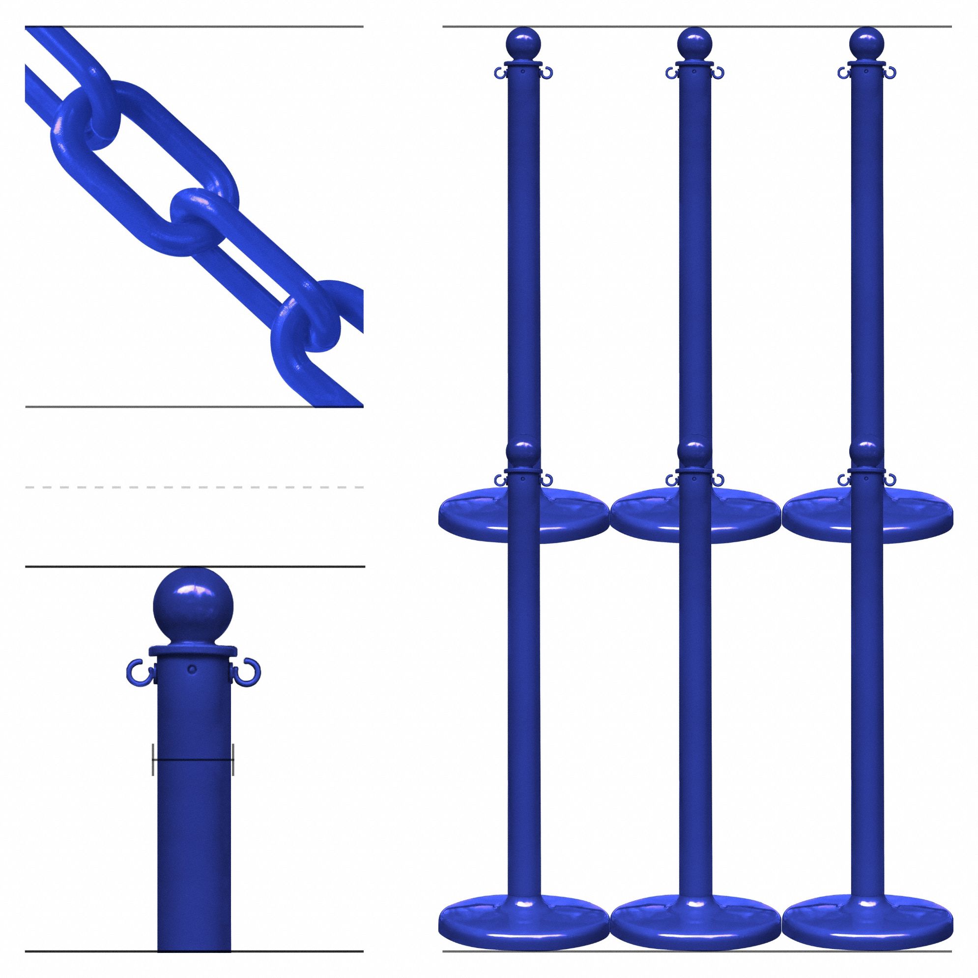 STANCHION CHAIN KIT M D BLUE
