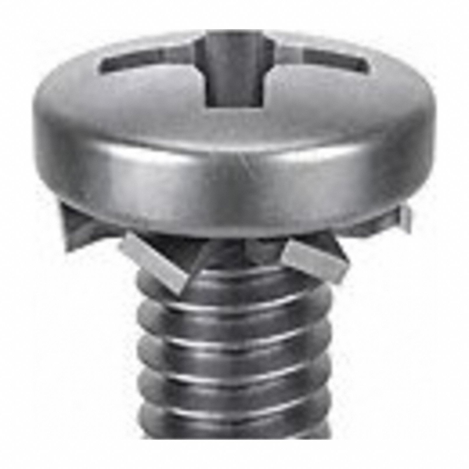 SEMS Screw: External Tooth, M5x0.80 Thread Size, 12 mm Lg, Stainless Steel, Passivated, Pan, 10 PK