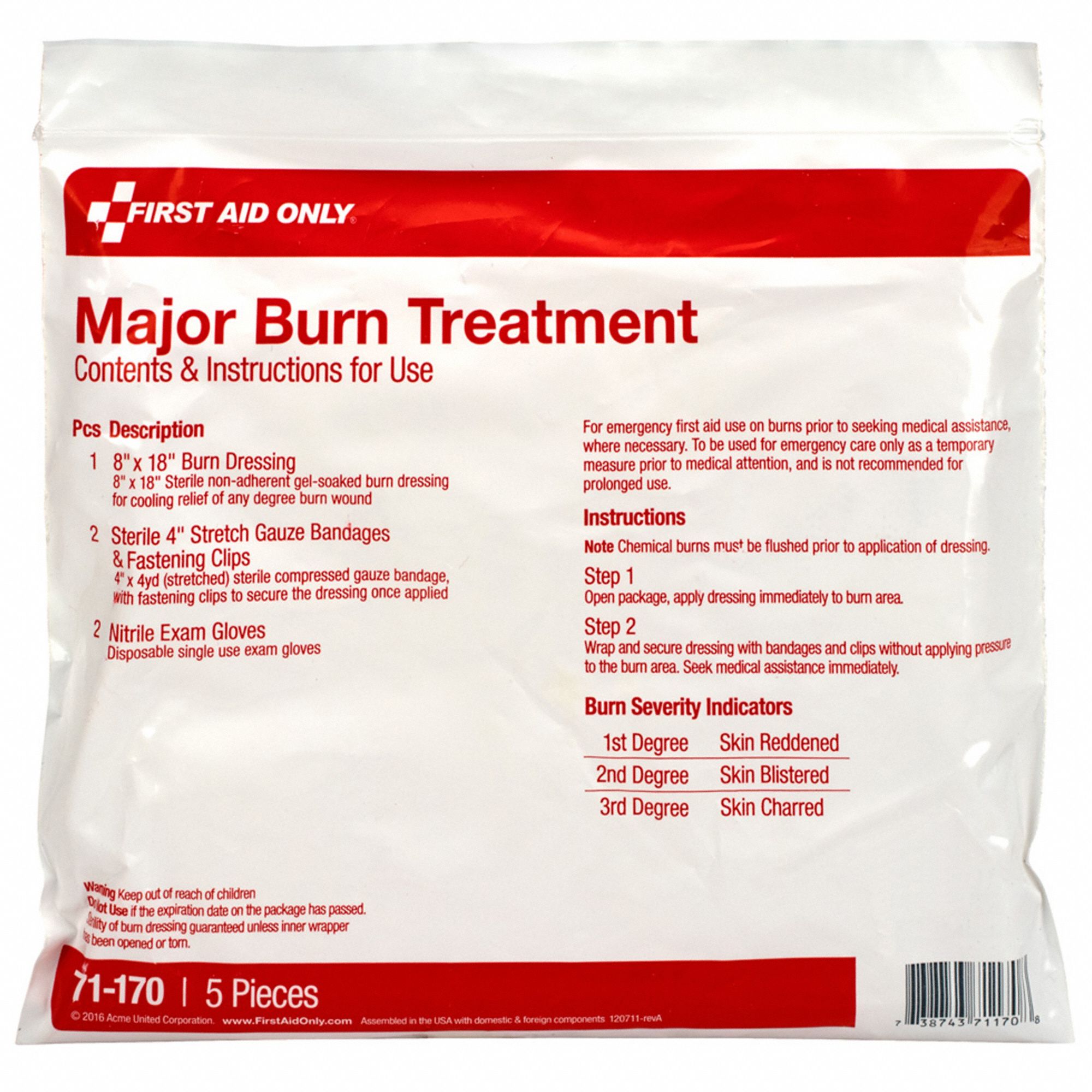 FIRST AID ONLY, Bandages/Protective Gloves/WaterJel Burn Dressing