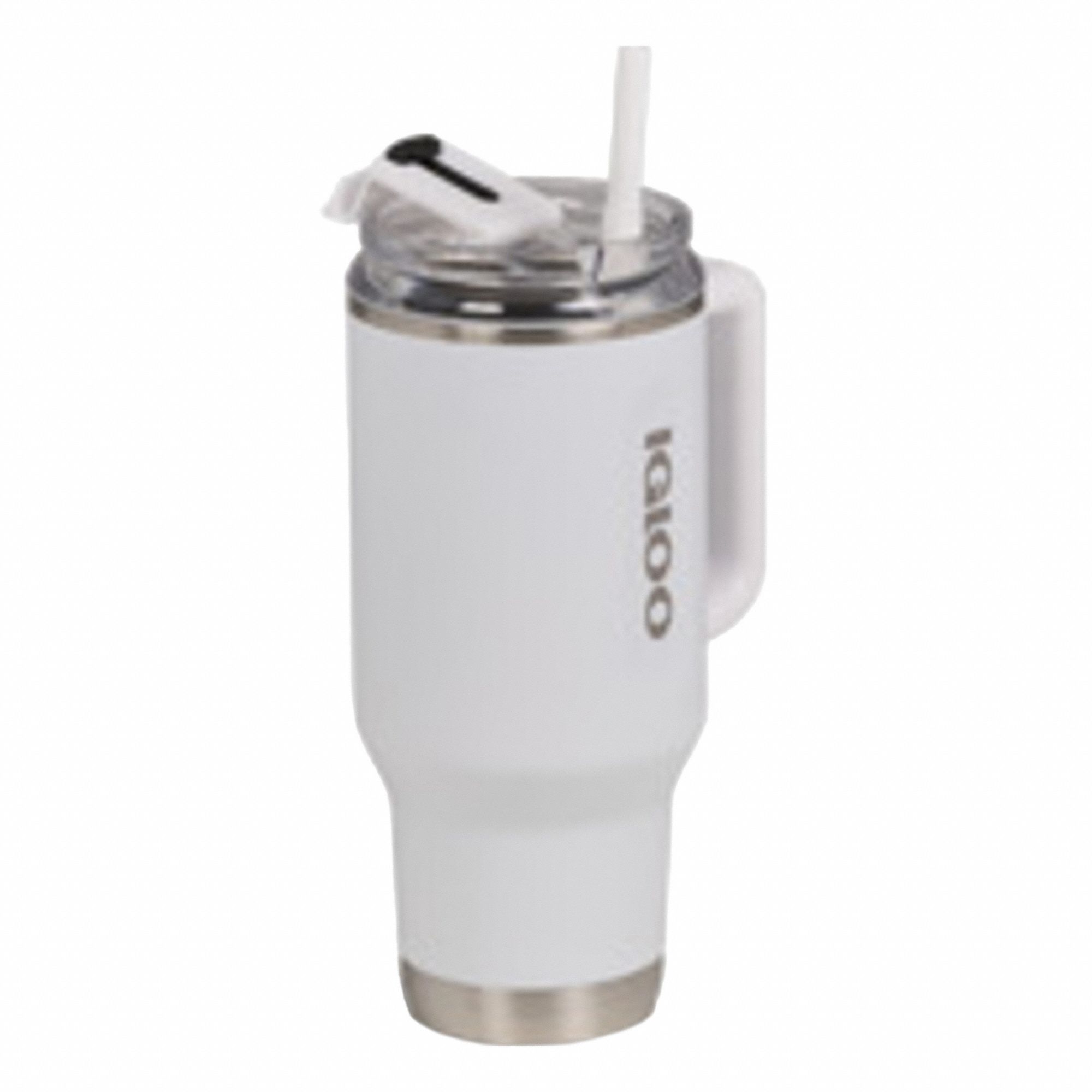 Sport Sip Bottle: 32 oz Capacity, White, Stainless Steel, BPA-Free, 9 5/8 in Overall Ht, Mug
