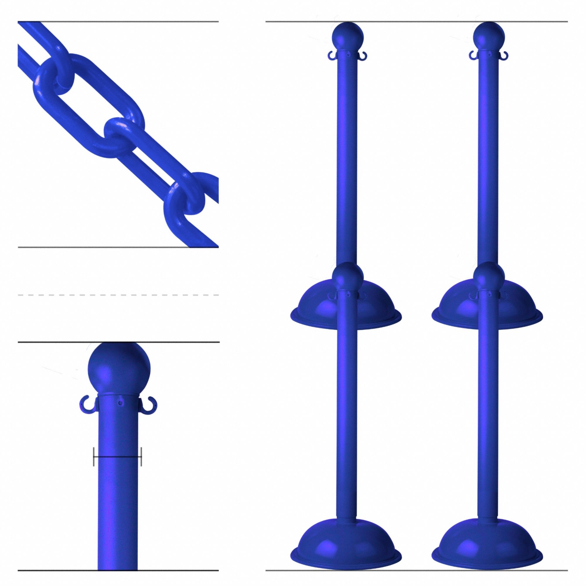 STANCHION CHAIN KIT H D BLUE