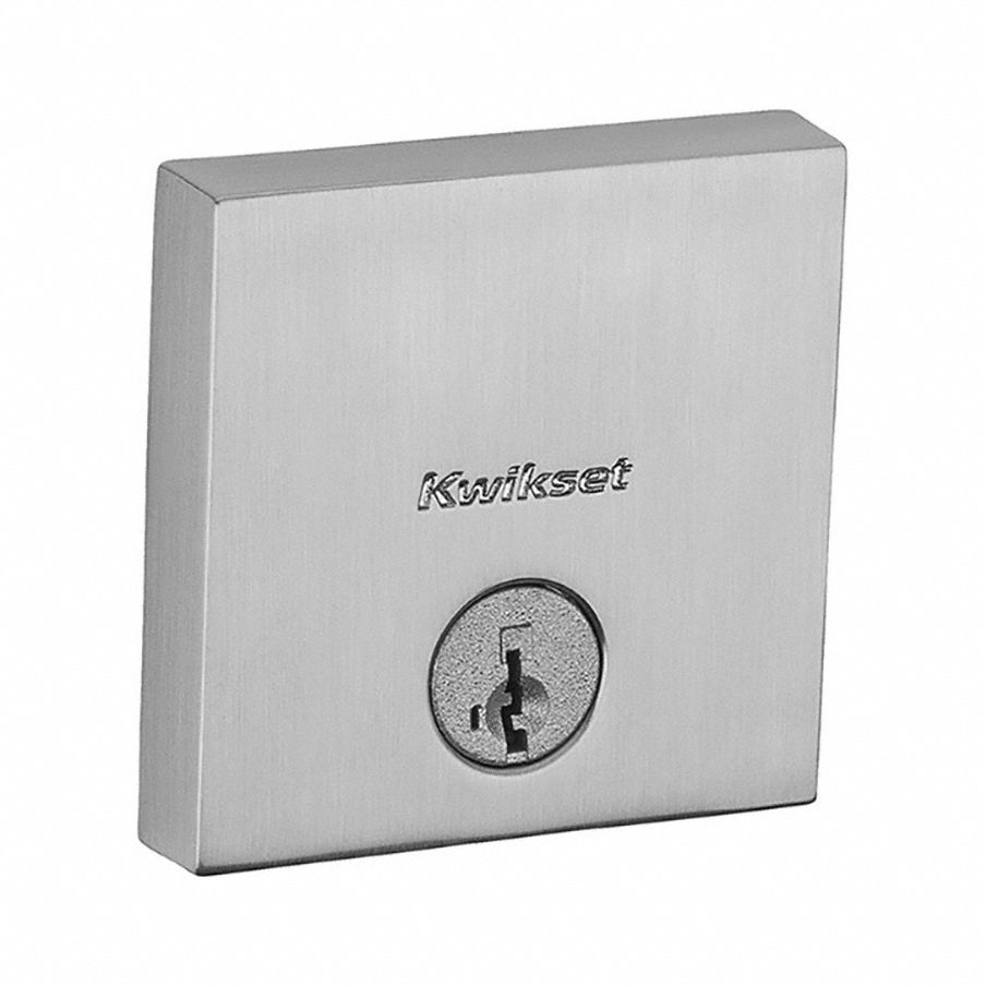 Single Cylinder Deadbolt: Cylindrical, 1 3/4 in Door Thick - Max, Black