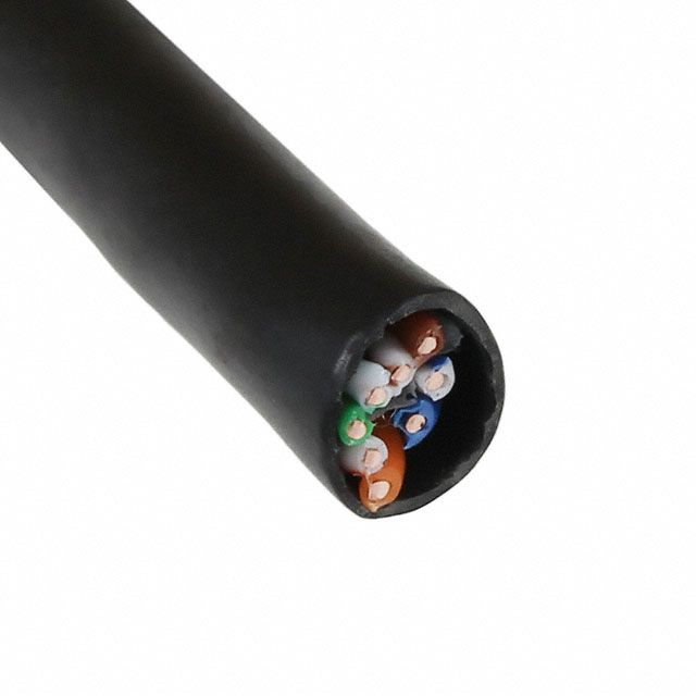 Data LAN Cable: 25 ft Cable Lg, 23 AWG, Black, PE, Std, 7136100, 1/4 in Outside Dia, 6