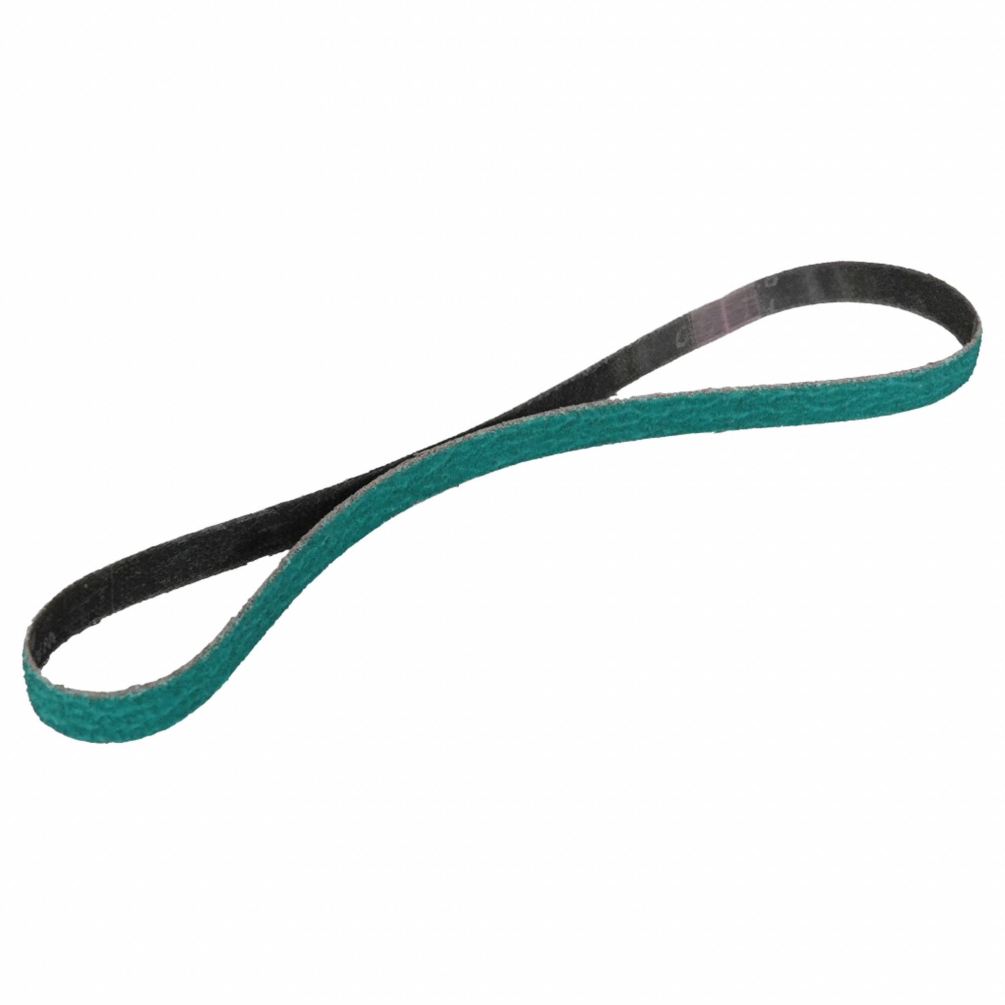 Sanding Belt: 1/2 in W x 12 in L, Zirconia Alumina, 60 Grit, Y Wt Polyester Backing