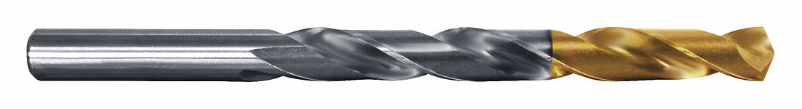 HS JOBBER DRILL 118 °  SP TIN-TIP 9 15, #9 DRILL BIT SIZE, 2-7/16 IN FLUTE L, SPIRAL