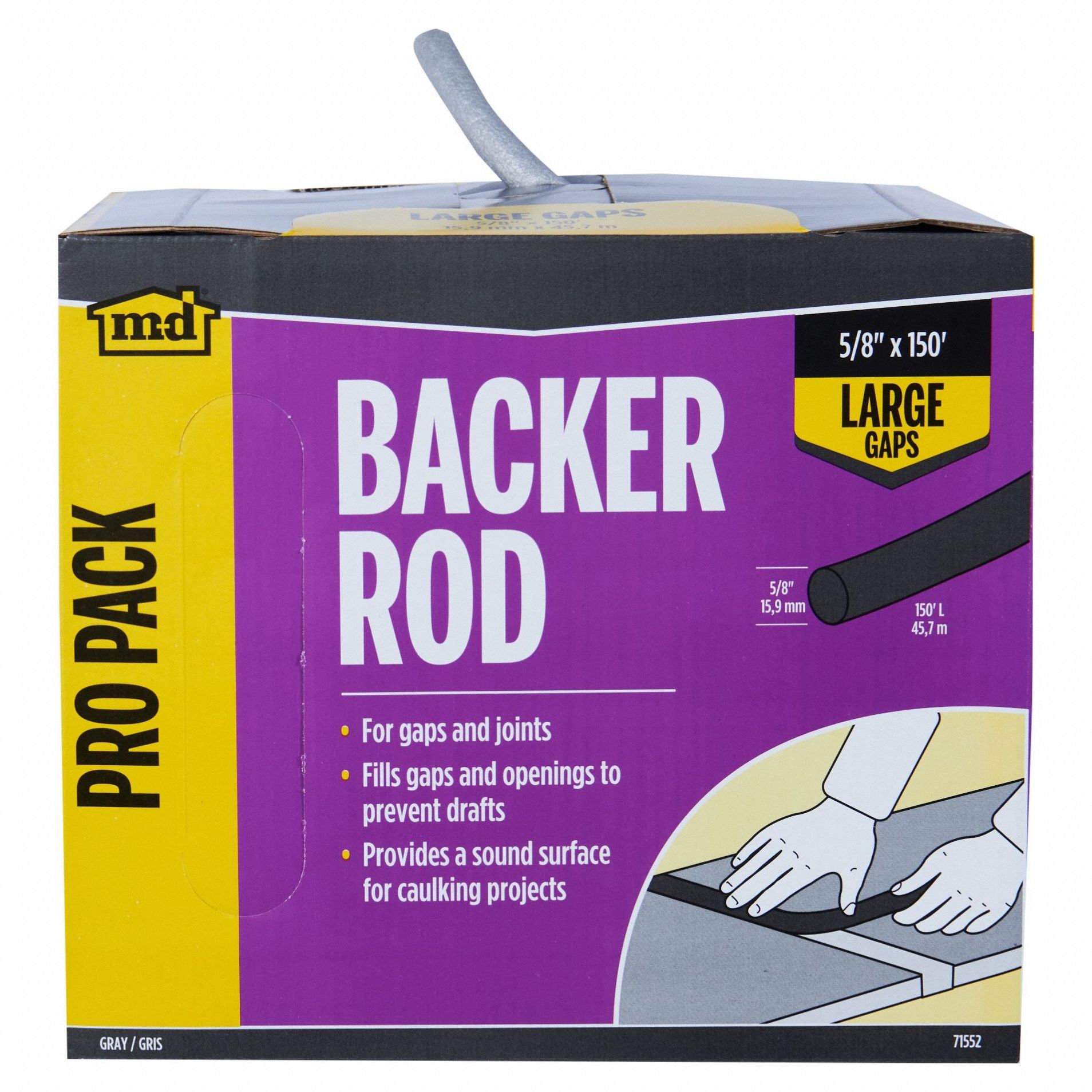 M-D BUILDING PRODUCTS, Std, Foam, Caulk Backer Rod - 809ZU6|809ZU6 ...